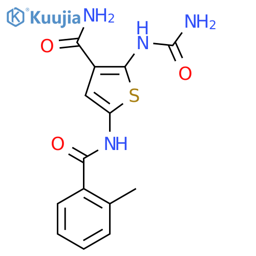 3-Thiophenecarboxamide,2-[(aminocarbonyl)amino]-5-[(2-methylbenzoyl)amino]- structure