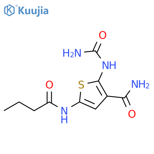 3-Thiophenecarboxamide,2-[(aminocarbonyl)amino]-5-[(1-oxobutyl)amino]- structure