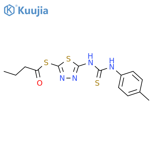 Butanethioic acid,S-[5-[[[(4-methylphenyl)amino]thioxomethyl]amino]-1,3,4-thiadiazol-2-yl] ester structure