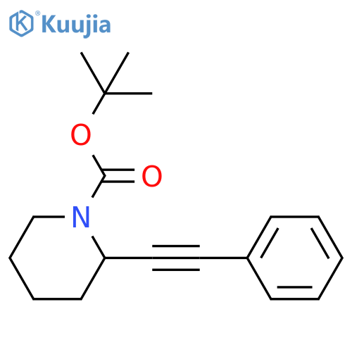 1-Piperidinecarboxylic acid, 2-(phenylethynyl)-, 1,1-dimethylethyl ester structure