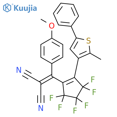 Propanedinitrile,[[3,3,4,4,5,5-hexafluoro-2-(2-methyl-5-phenyl-3-thienyl)-1-cyclopenten-1-yl](4-methoxyphenyl)methylene]- structure