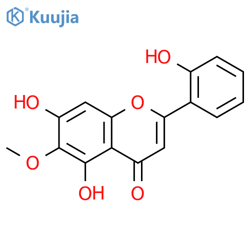 4H-1-Benzopyran-4-one, 5,7-dihydroxy-2-(2-hydroxyphenyl)-6-methoxy- structure