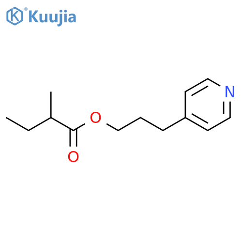 Butanoic acid, 2-methyl-, 3-(4-pyridinyl)propyl ester structure