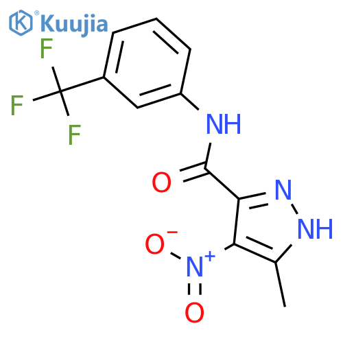 5-methyl-4-nitro-N-[3-(trifluoromethyl)phenyl]-1H-pyrazole-3-carboxamide structure