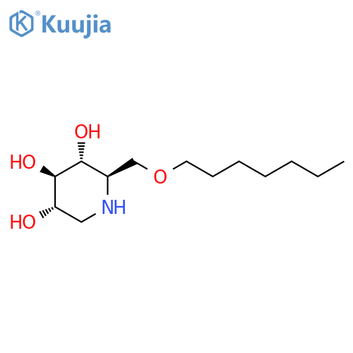 3,4,5-Piperidinetriol, 2-[(heptyloxy)methyl]-, (2R,3R,4R,5S)- structure