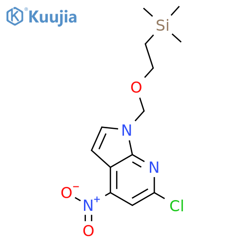 6-Chloro-4-nitro-1-((2-(trimethylsilyl)ethoxy)-methyl)-1H-pyrrolo2,3-bpyridine structure