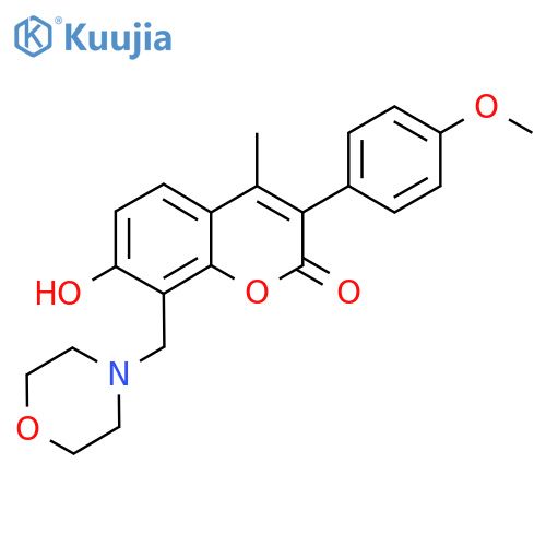 7-hydroxy-3-(4-methoxyphenyl)-4-methyl-8-(morpholin-4-yl)methyl-2H-chromen-2-one structure