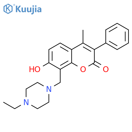 8-(4-ethylpiperazin-1-yl)methyl-7-hydroxy-4-methyl-3-phenyl-2H-chromen-2-one structure