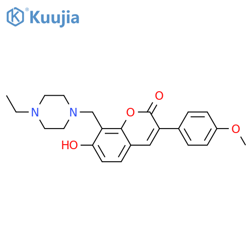 8-(4-ethylpiperazin-1-yl)methyl-7-hydroxy-3-(4-methoxyphenyl)-2H-chromen-2-one structure