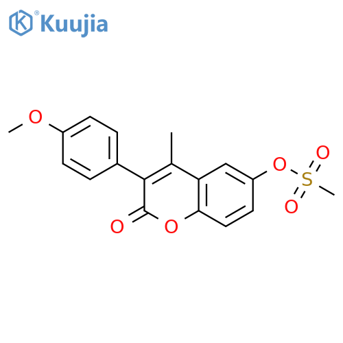 3-(4-methoxyphenyl)-4-methyl-2-oxo-2H-chromen-6-yl methanesulfonate structure