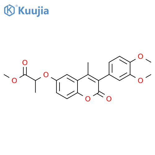 methyl 2-{3-(3,4-dimethoxyphenyl)-4-methyl-2-oxo-2H-chromen-6-yloxy}propanoate structure