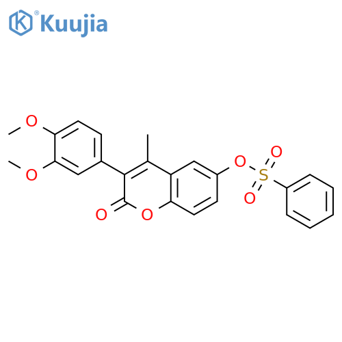 3-(3,4-dimethoxyphenyl)-4-methyl-2-oxo-2H-chromen-6-yl benzenesulfonate structure