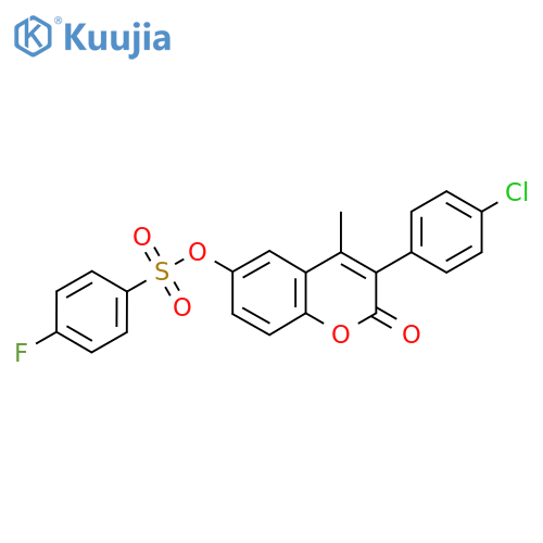 3-(4-chlorophenyl)-4-methyl-2-oxo-2H-chromen-6-yl 4-fluorobenzene-1-sulfonate structure