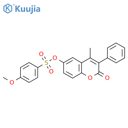 4-methyl-2-oxo-3-phenyl-2H-chromen-6-yl 4-methoxybenzene-1-sulfonate structure