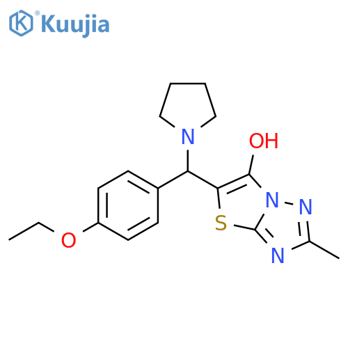 5-(4-ethoxyphenyl)(pyrrolidin-1-yl)methyl-2-methyl-1,2,4triazolo3,2-b1,3thiazol-6-ol structure