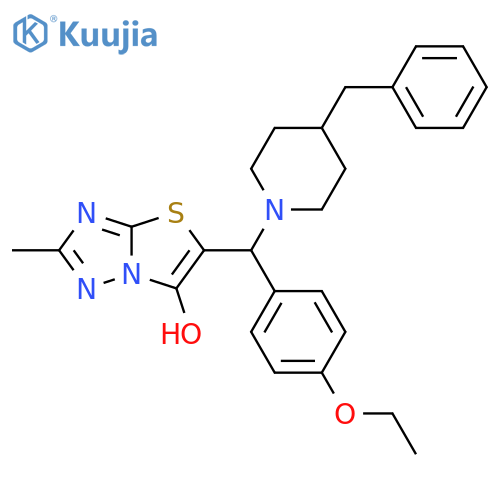 5-(4-benzylpiperidin-1-yl)(4-ethoxyphenyl)methyl-2-methyl-1,2,4triazolo3,2-b1,3thiazol-6-ol structure