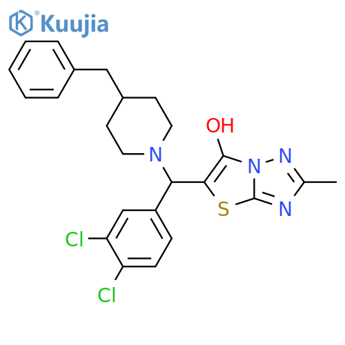 5-(4-benzylpiperidin-1-yl)(3,4-dichlorophenyl)methyl-2-methyl-1,2,4triazolo3,2-b1,3thiazol-6-ol structure