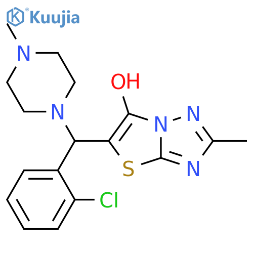 5-(2-chlorophenyl)(4-methylpiperazin-1-yl)methyl-2-methyl-1,2,4triazolo3,2-b1,3thiazol-6-ol structure