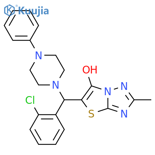 5-(2-chlorophenyl)(4-phenylpiperazin-1-yl)methyl-2-methyl-1,2,4triazolo3,2-b1,3thiazol-6-ol structure