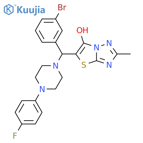 5-(3-bromophenyl)4-(4-fluorophenyl)piperazin-1-ylmethyl-2-methyl-1,2,4triazolo3,2-b1,3thiazol-6-ol structure