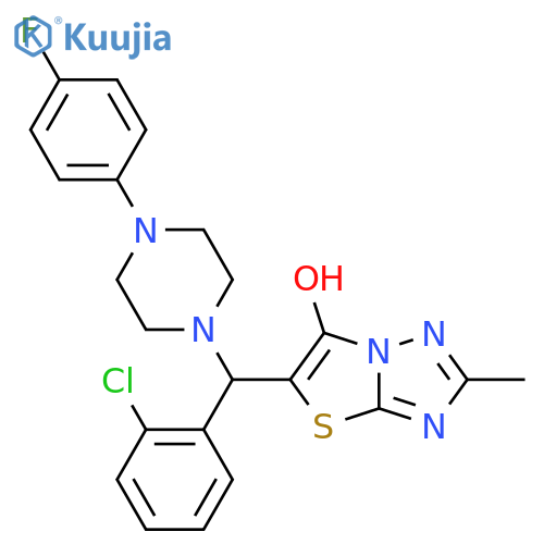 5-(2-chlorophenyl)4-(4-fluorophenyl)piperazin-1-ylmethyl-2-methyl-1,2,4triazolo3,2-b1,3thiazol-6-ol structure