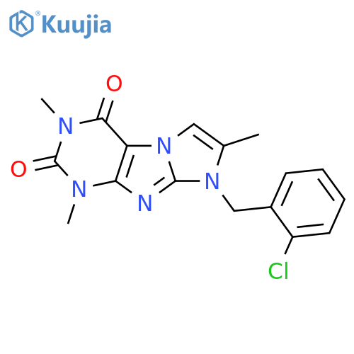 8-(2-chlorophenyl)methyl-1,3,7-trimethyl-1H,2H,3H,4H,8H-imidazo1,2-gpurine-2,4-dione structure