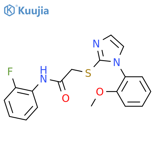 N-(2-fluorophenyl)-2-{1-(2-methoxyphenyl)-1H-imidazol-2-ylsulfanyl}acetamide structure