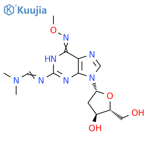 2-(Dimethylaminomethylidene)amino-6-methoxylamino-9-(β-D-2-deoxyribofuranosyl)purine structure