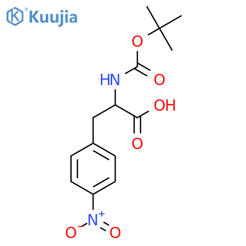 2-{(tert-butoxy)carbonylamino}-3-(4-nitrophenyl)propanoic acid structure