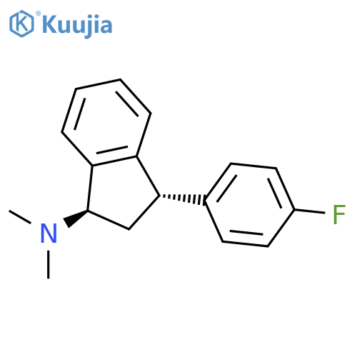 1H-Inden-1-amine, 3-(4-fluorophenyl)-2,3-dihydro-N,N-dimethyl-, trans- structure