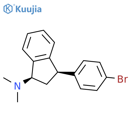 1H-INDEN-1-AMINE, 3-(4-BROMOPHENYL)-2,3-DIHYDRO-N,N-DIMETHYL-, CIS- structure