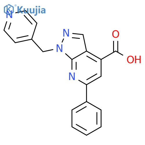 6-phenyl-1-(pyridin-4-yl)methyl-1H-pyrazolo3,4-bpyridine-4-carboxylic acid structure