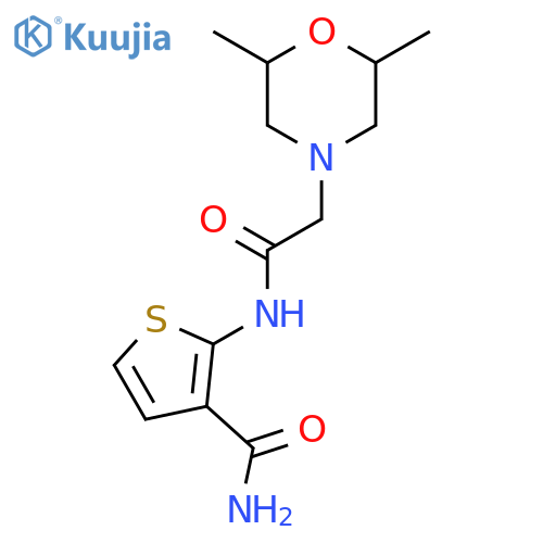 2-2-(2,6-dimethylmorpholin-4-yl)acetamidothiophene-3-carboxamide structure