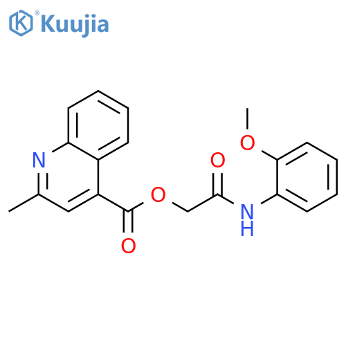 4-Quinolinecarboxylic acid, 2-methyl-, 2-[(2-methoxyphenyl)amino]-2-oxoethyl ester structure