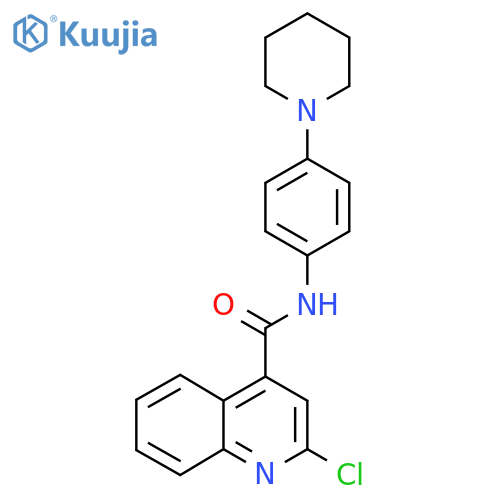 2-chloro-N-[4-(piperidin-1-yl)phenyl]quinoline-4-carboxamide structure