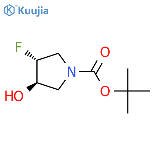 tert-butyl trans-3-fluoro-4-hydroxypyrrolidine-1-carboxylate structure