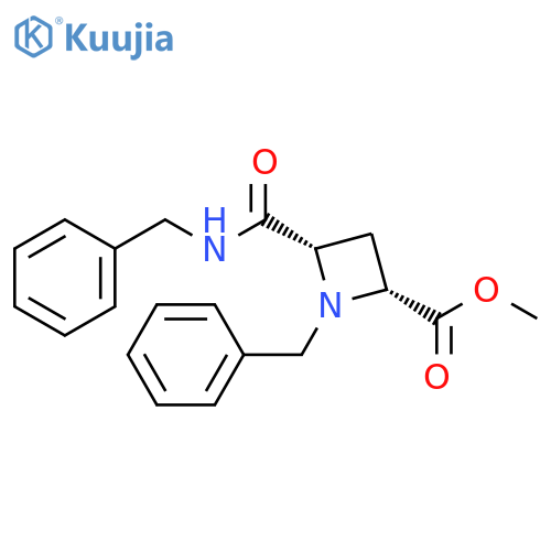 2-Azetidinecarboxylic acid, 1-(phenylmethyl)-4-[[(phenylmethyl)amino]carbonyl]-, methyl ester, (2R,4S)-rel- structure