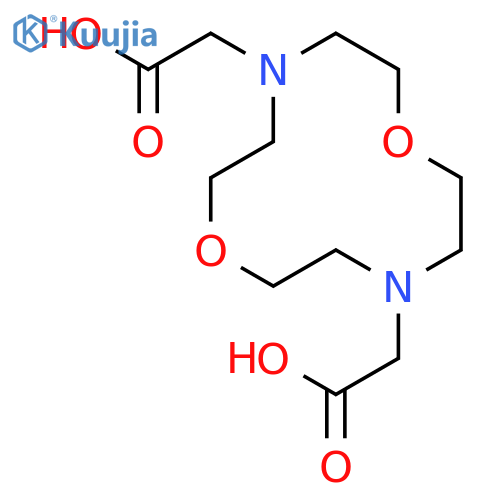 1,7-Dioxa-4,10-diazacyclododecane-4,10-diacetic acid structure