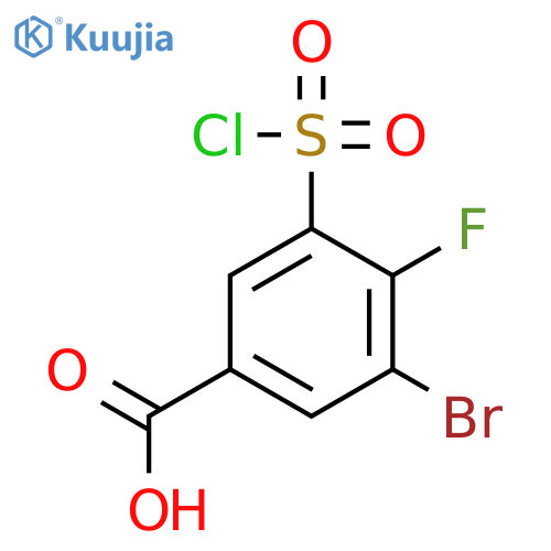 Benzoic acid, 3-bromo-5-(chlorosulfonyl)-4-fluoro- structure