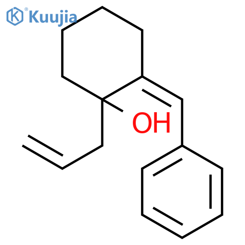 CYCLOHEXANOL, 2-(PHENYLMETHYLENE)-1-(2-PROPENYL)-, (2E)-(+)- structure