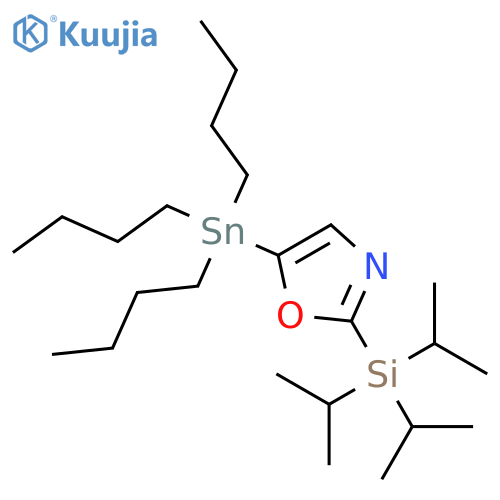 Tri(propan-2-yl)-(5-tributylstannyl-1,3-oxazol-2-yl)silane structure