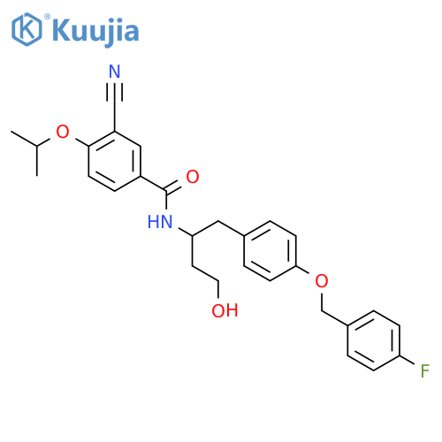 Benzamide,3-cyano-N-[(1S)-1-[[4-[(4-fluorophenyl)methoxy]phenyl]methyl]-3-hydroxypropyl]-4-(1-methylethoxy)- structure
