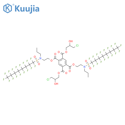 1,2,4,5-Benzenetetracarboxylic acid 1,4-bis(3-chloro-2-hydroxypropyl)=2,5-bis[2-[N-(heptadecafluorooctyl)sulfonyl-N-propylamino]ethyl] ester structure