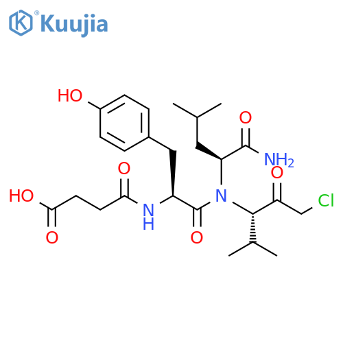 L-Leucinamide, N-(3-carboxy-1-oxopropyl)-L-tyrosyl-N-[3-chloro-1-(1-methylethyl)-2-oxopropyl]-, (S)- (9CI) structure