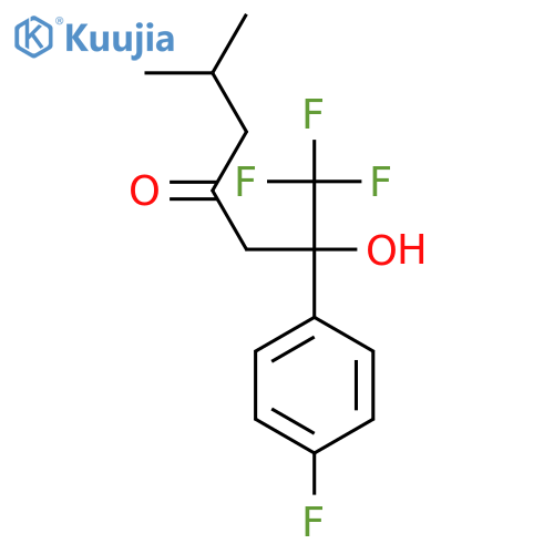 4-Heptanone, 1,1,1-trifluoro-2-(4-fluorophenyl)-2-hydroxy-6-methyl-, (-)- structure