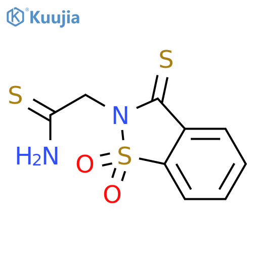 1,2-Benzisothiazole-2(3H)-ethanethioamide, 3-thioxo-, 1,1-dioxide structure