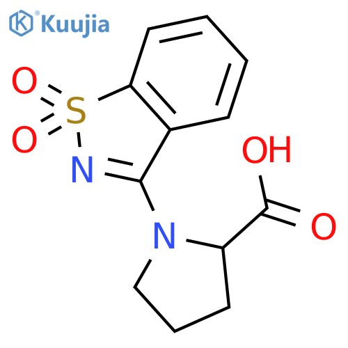 1-(1,1-dioxo-1lambda6,2-benzothiazol-3-yl)pyrrolidine-2-carboxylic acid structure