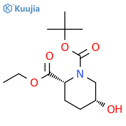 1-tert-butyl 2-ethyl (2R,5R)-5-hydroxypiperidine-1,2-dicarboxylate structure