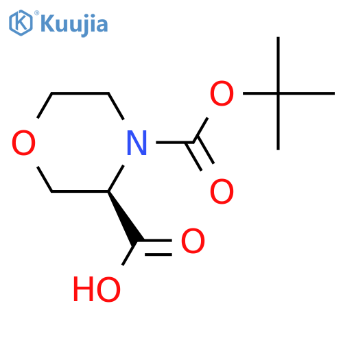 (3R)-4-[(tert-butoxy)carbonyl]morpholine-3-carboxylic acid structure