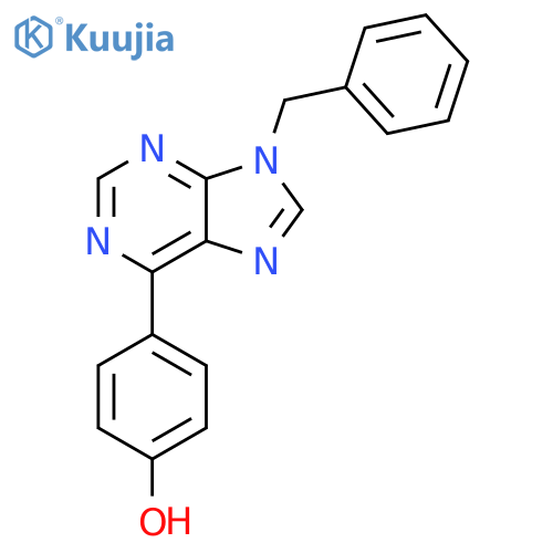 Phenol, 4-[9-(phenylmethyl)-9H-purin-6-yl]- structure